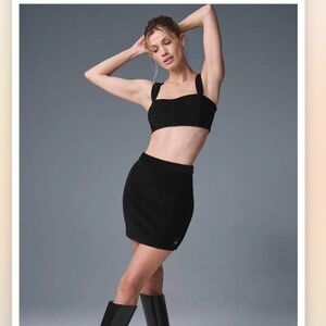 Set: Alo Micro Corduroy Skirt XS Crop Top XS Outfit excellent condition